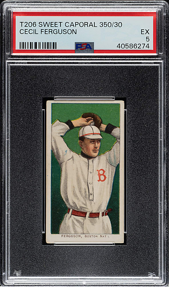 1909-1911 T206 White Border Cecil Ferguson PSA EX 5
