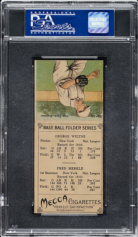 1911 T201 Mecca Double Folder Wiltse/Merkle PSA VG-EX 4