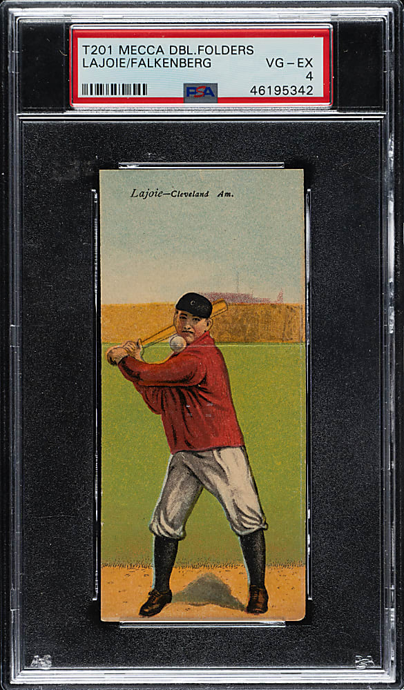 1911 T201 Mecca Double Folders Nap Lajoie/Falkenberg PSA VG-EX 4