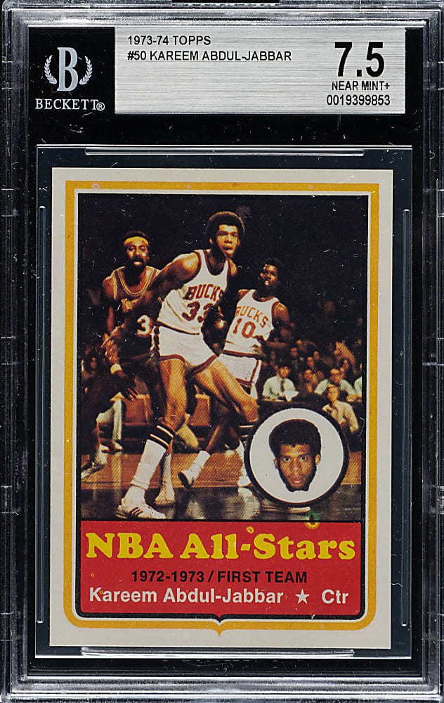 1973-1974 Topps Basketball #50 Kareem Abdul-Jabbar BGS NM+ 7.5