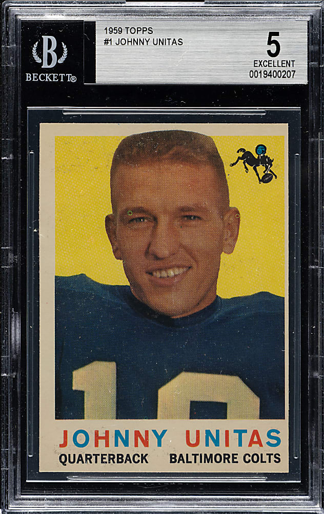 1959 Topps Football #1 Johnny Unitas BGS EX 5
