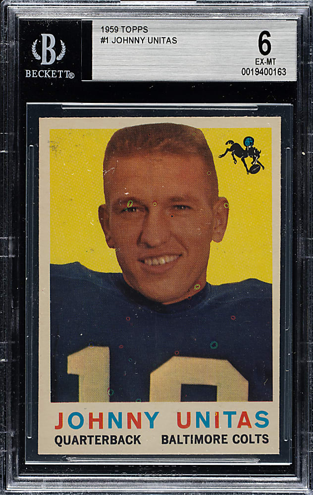 1959 Topps Football #1 Johnny Unitas BGS EX-MT 6