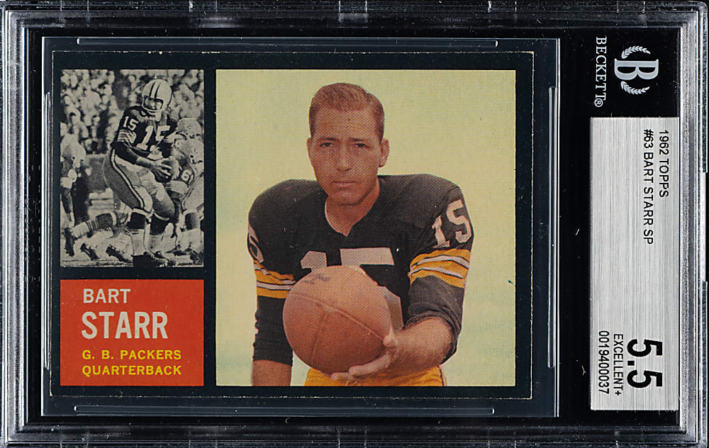 1962 Topps Football #63 Bart Starr BGS EX+ 5.5