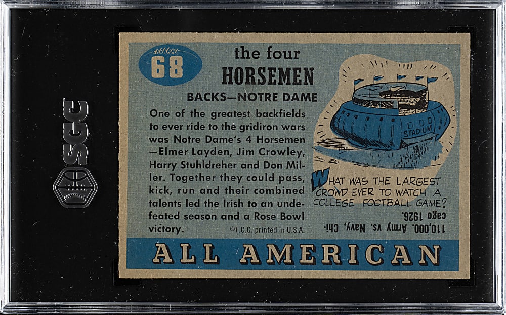 1955 Topps All-American Football #68 The Four Horsemen SGC EX/NM 6