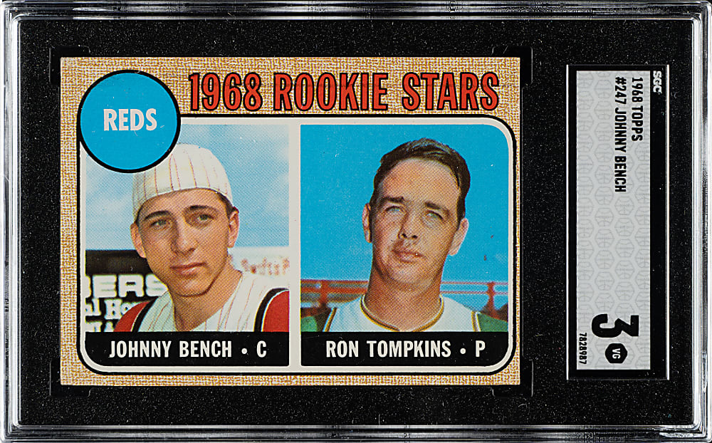 1968 Topps #247 Johnny Bench Rookie SGC VG 3
