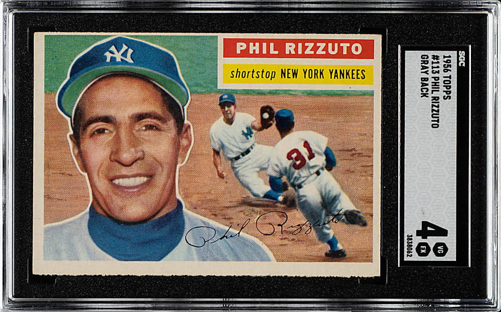 1956 Topps #113 Phil Rizzuto Gray Back SGC VG/EX 4