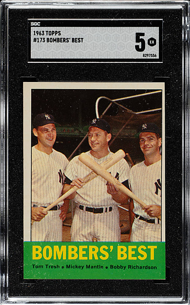 1963 Topps #173 Bombers' Best with Mickey Mantle SGC EX 5