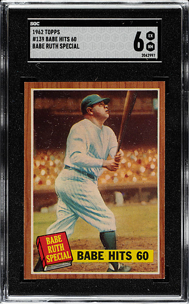 1962 Topps #139 Babe Ruth Hits 60 SGC EX/NM 6
