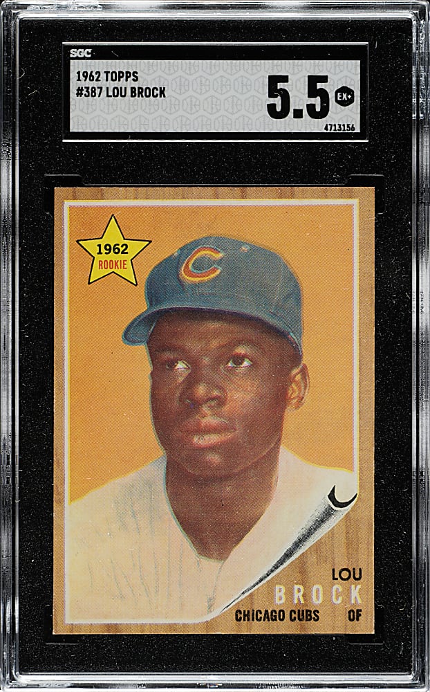 1962 Topps #387 Lou Brock Rookie SGC EX+ 5.5