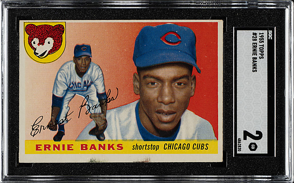 1955 Topps #28 Ernie Banks SGC GOOD 2