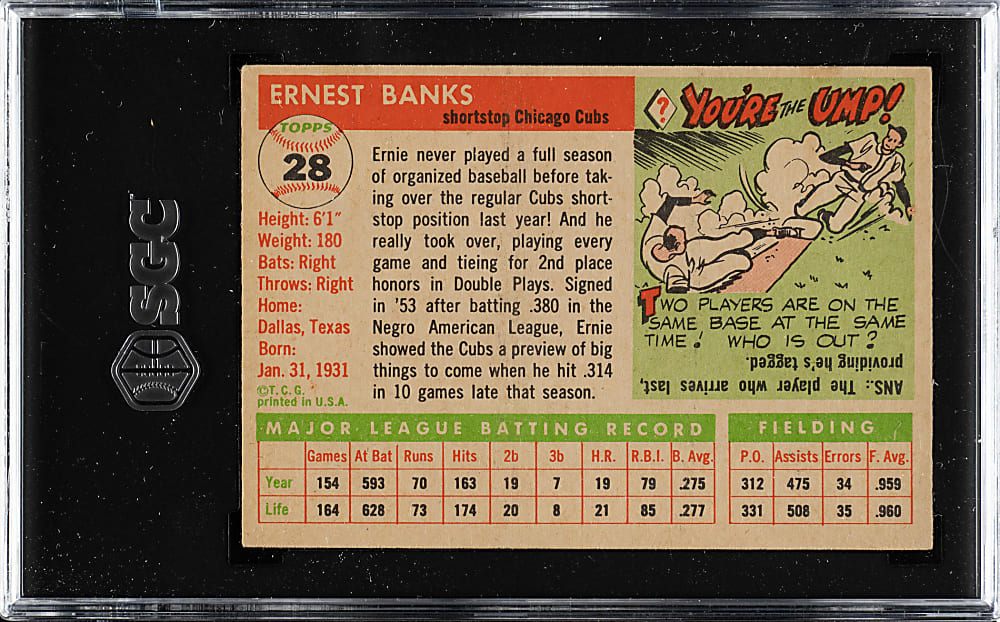 1955 Topps #28 Ernie Banks SGC GOOD 2
