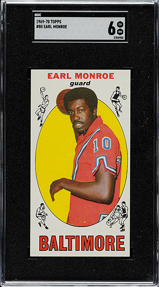 1969-1970 Topps Basketball #80 Earl Monroe Rookie SGC EX/NM 6