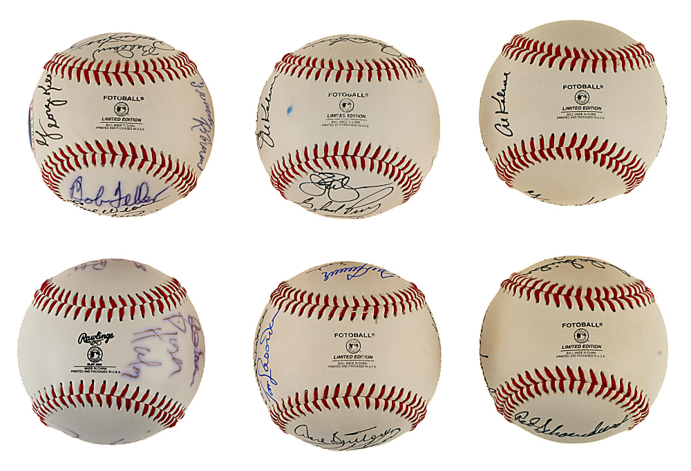 1998 to 2005 Hall of Fame Induction Multi-Signed Baseball Collection (6) Including Yogi Berra, Duke Snider, Stan Musial, and Tom Seaver - JSA