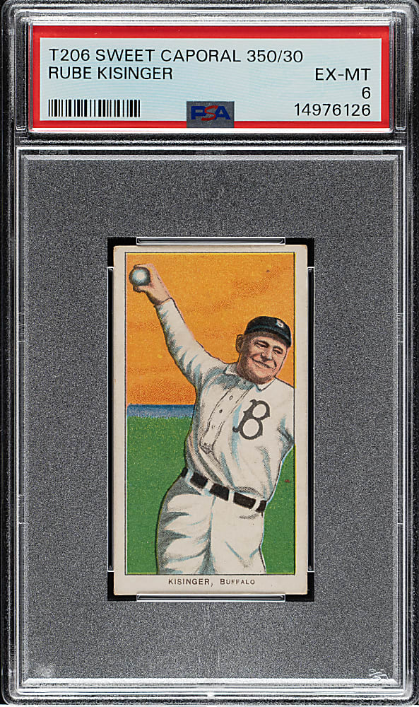 1909-1911 T206 White Border Rube Kisinger PSA EX-MT 6