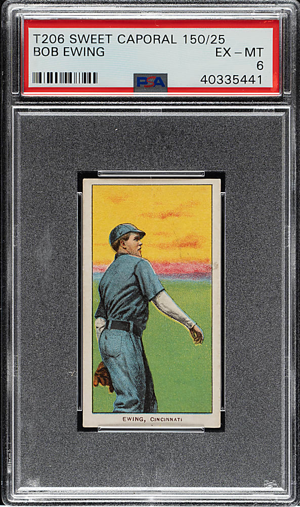 1909-1911 T206 White Border Bob Ewing PSA EX-MT 6
