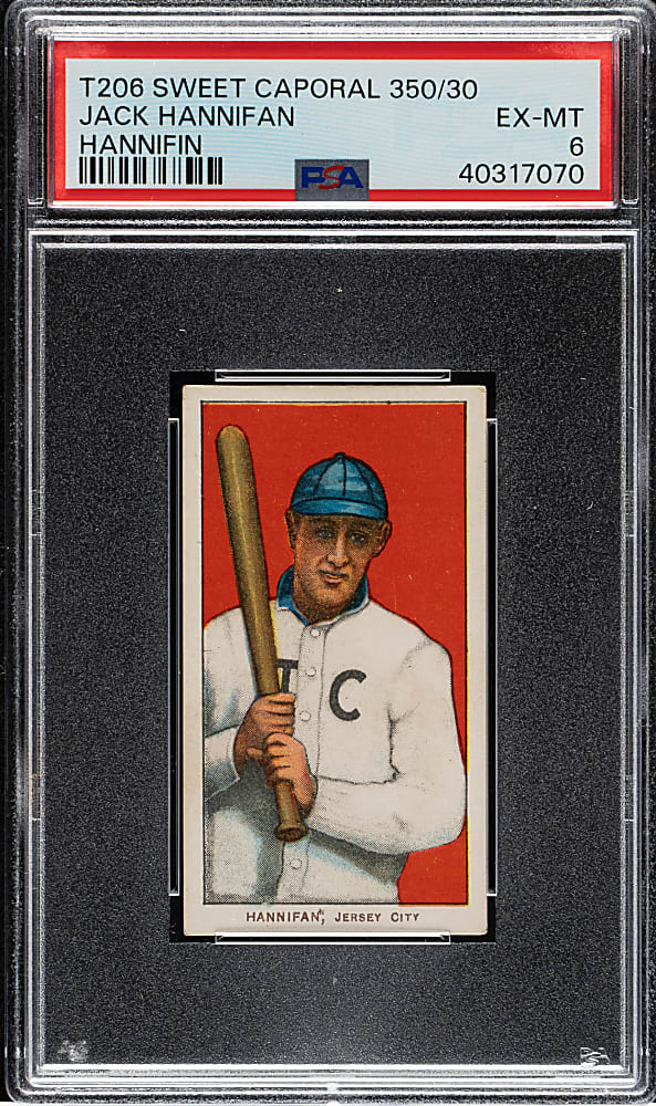 1909-1911 T206 White Border Jack Hannifan PSA EX-MT 6