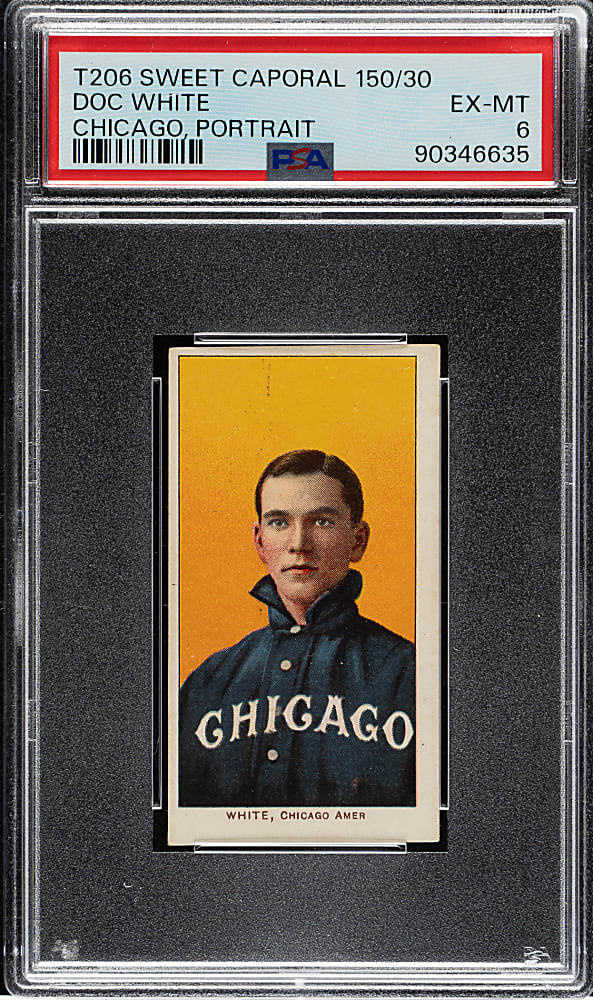 1909-1911 T206 White Border Doc White Portrait PSA EX-MT 6