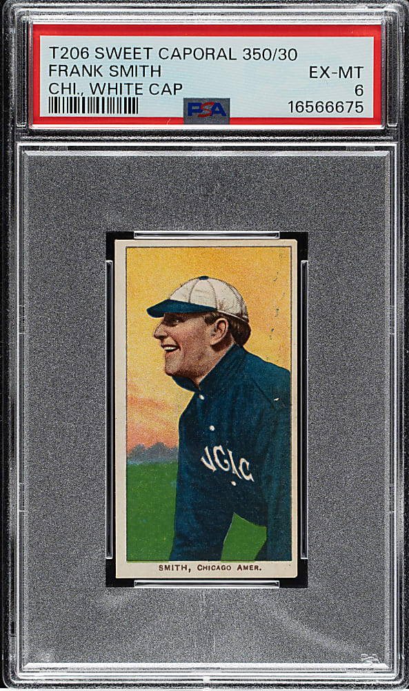 1909-1911 T206 White Border Frank Smith Chicago White Cap PSA EX-MT 6