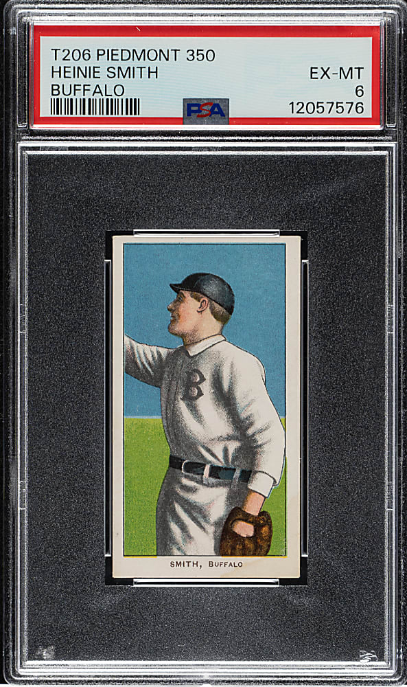 1909-1911 T206 White Border Heinie Smith PSA EX-MT 6
