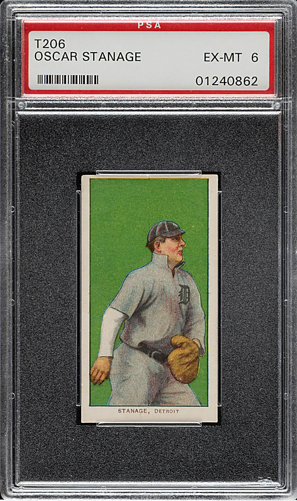 1909-1911 T206 White Border Oscar Stanage PSA EX-MT 6