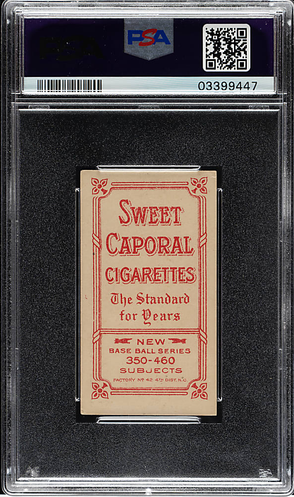 1909-1911 T206 White Border Patsy Dougherty Arm In Air PSA EX-MT 6
