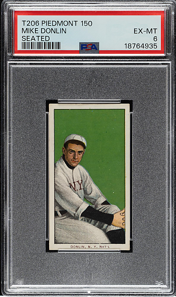 1909-1911 T206 White Border Mike Donlin Seated PSA EX-MT 6