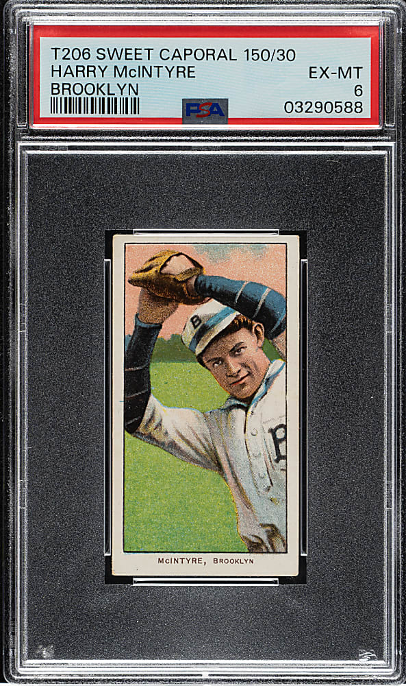 1909-1911 T206 White Border Harry McIntyre Brooklyn PSA EX-MT 6