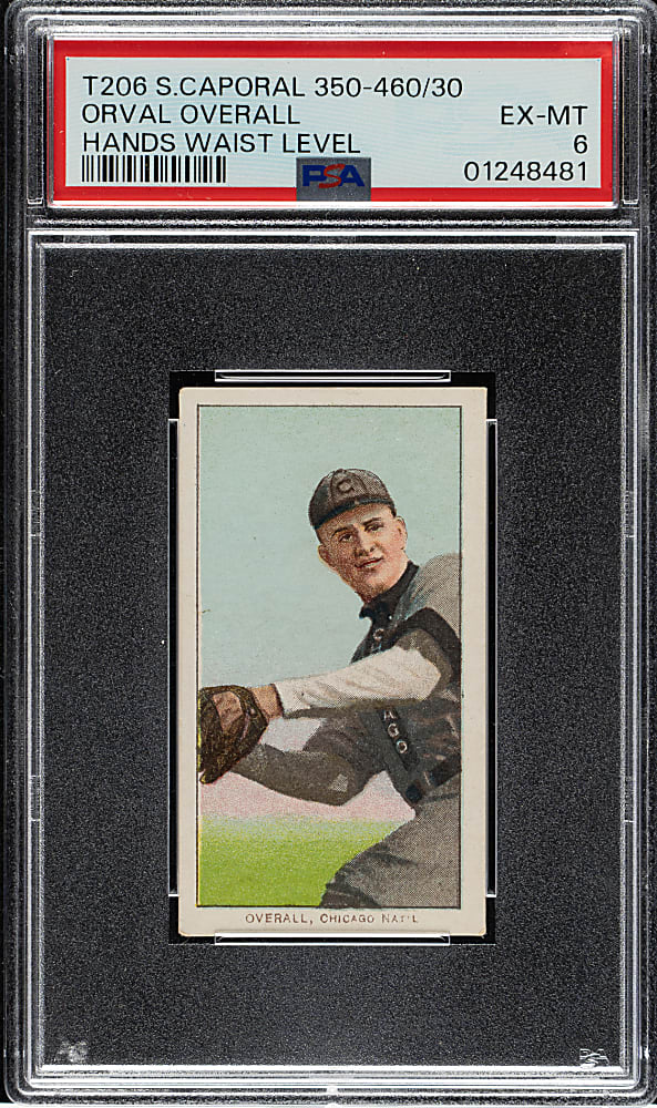 1909-1911 T206 White Border Orval Overall Hands Waist Level PSA EX-MT 6