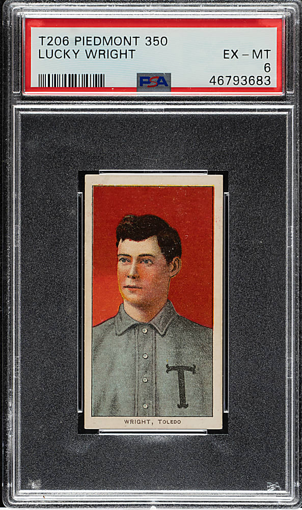 1909-1911 T206 White Border Lucky Wright PSA EX-MT 6