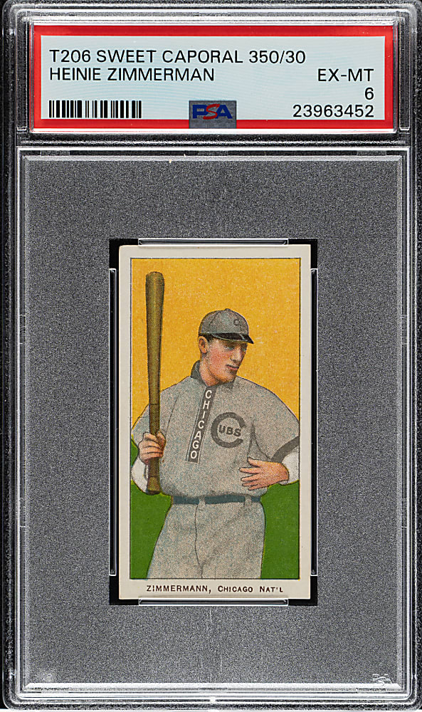 1909-1911 T206 White Border Heinie Zimmerman PSA EX-MT 6