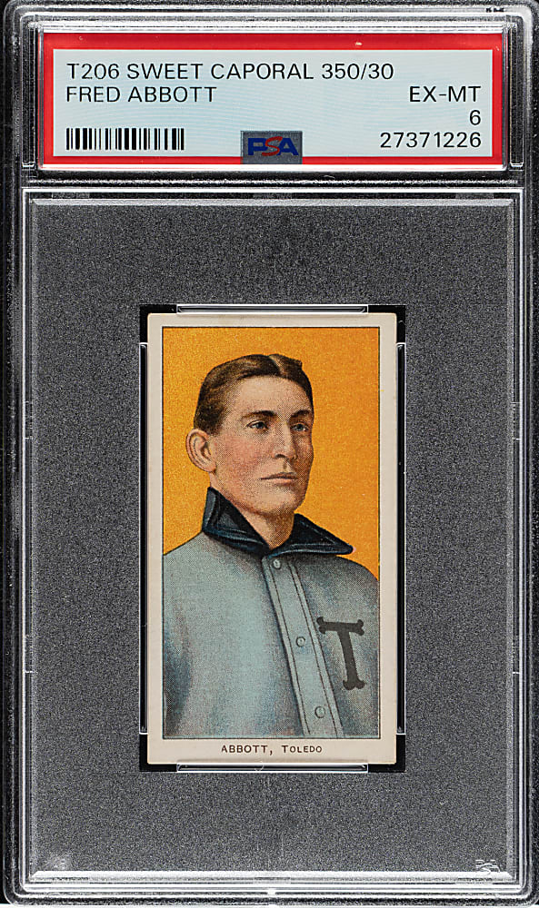 1909-1911 T206 White Border Fred Abbott PSA EX-MT 6