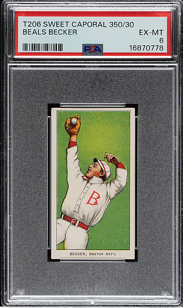 1909-1911 T206 White Border Beals Becker PSA EX-MT 6