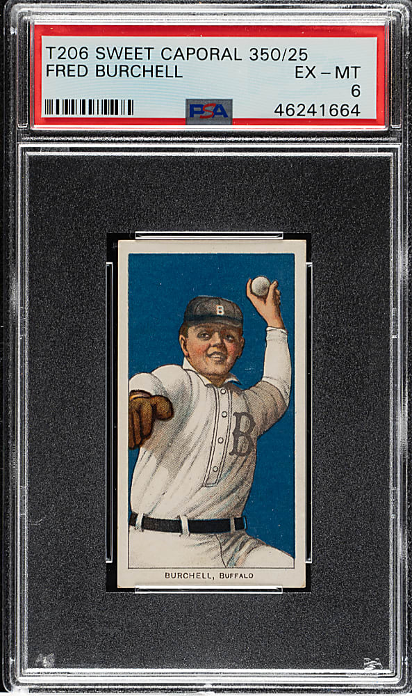 1909-1911 T206 White Border Fred Burchell PSA EX-MT 6