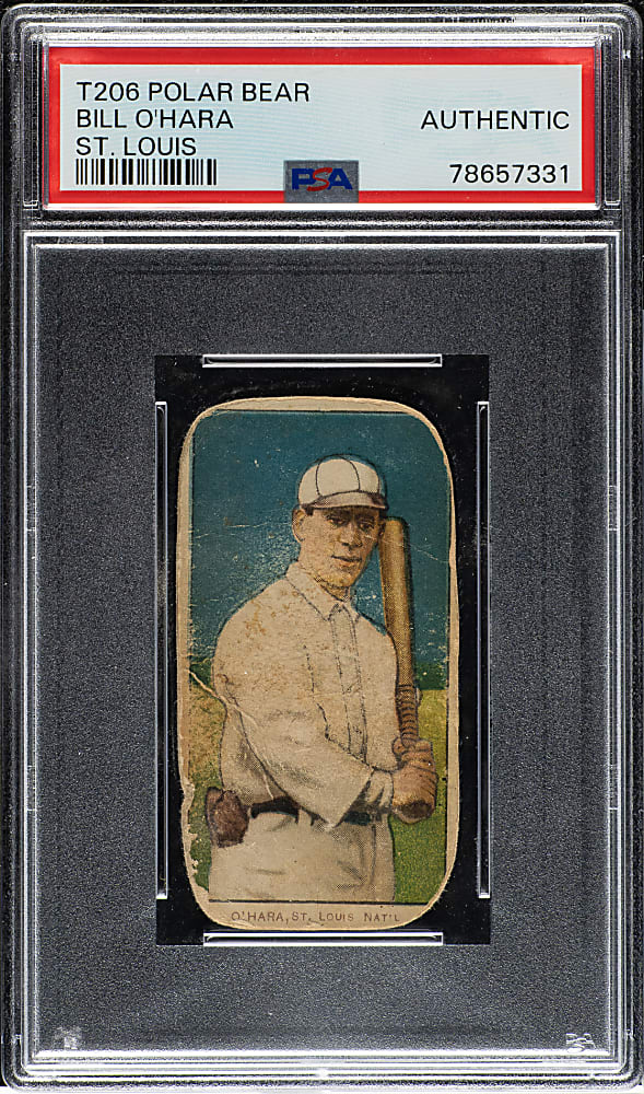 1909-1911 T206 White Border Bill O'Hara St. Louis Variation PSA Authentic - Polar Bear Back