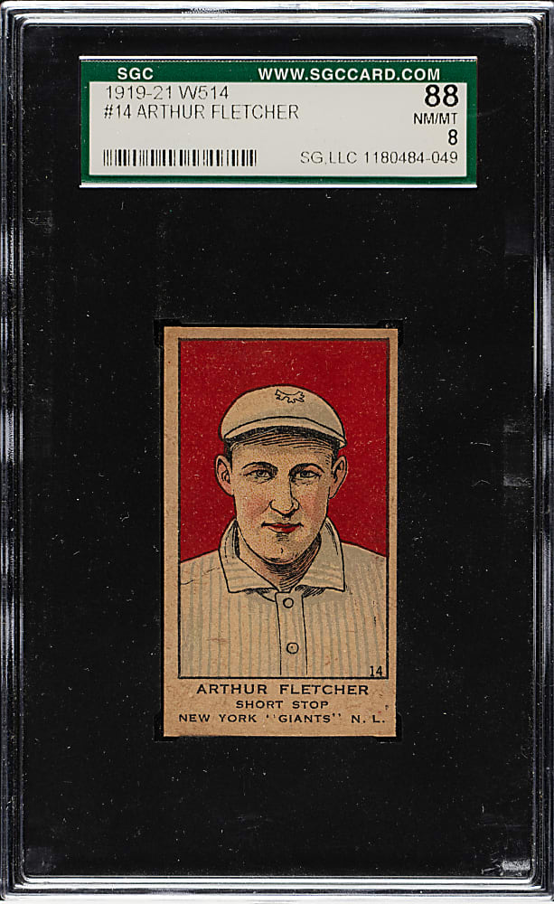 1920-1921 W514 #14 Art Fletcher SGC NM/MT 88