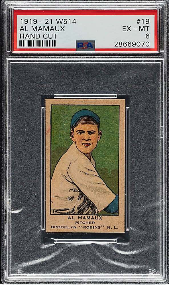 1920-1921 W514 #19 Al Mamaux PSA EX-MT 6
