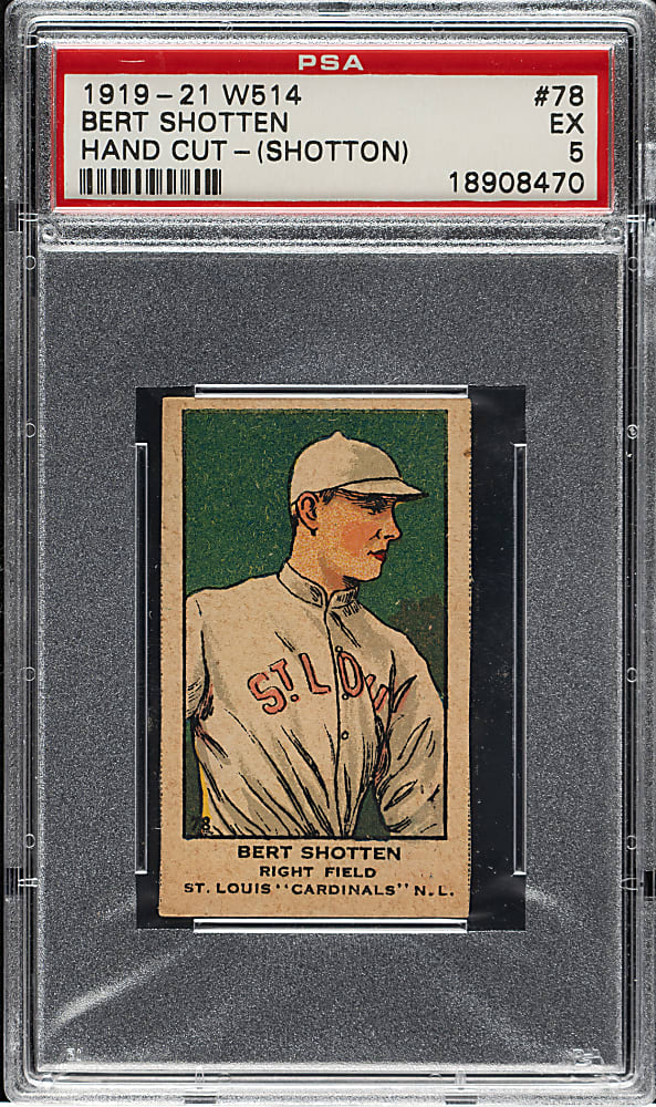 1920-1921 W514 #78 Bert Shotten PSA EX 5