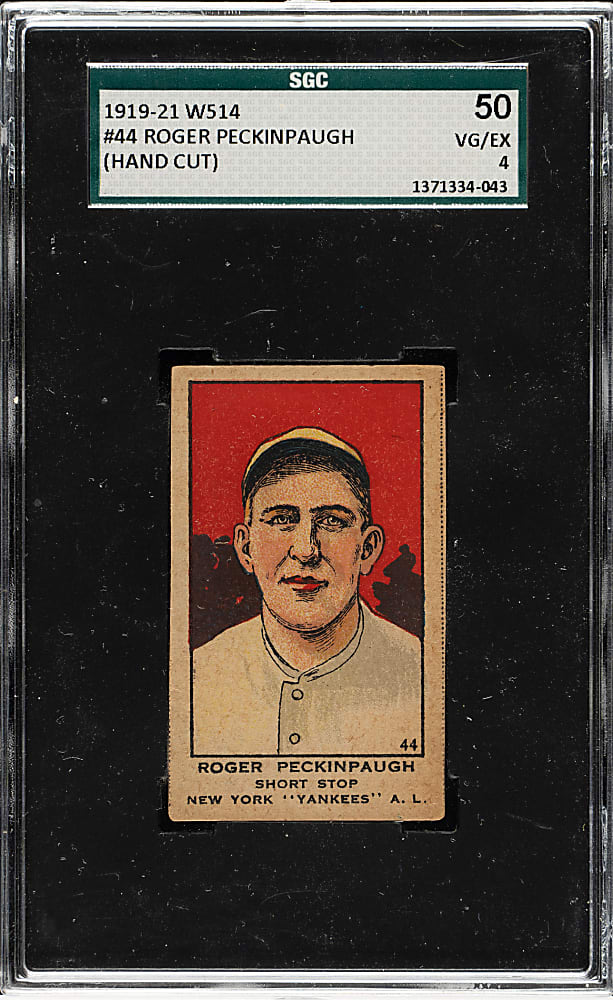 1920-1921 W514 #44 Roger Peckinpaugh SGC VG/EX 50