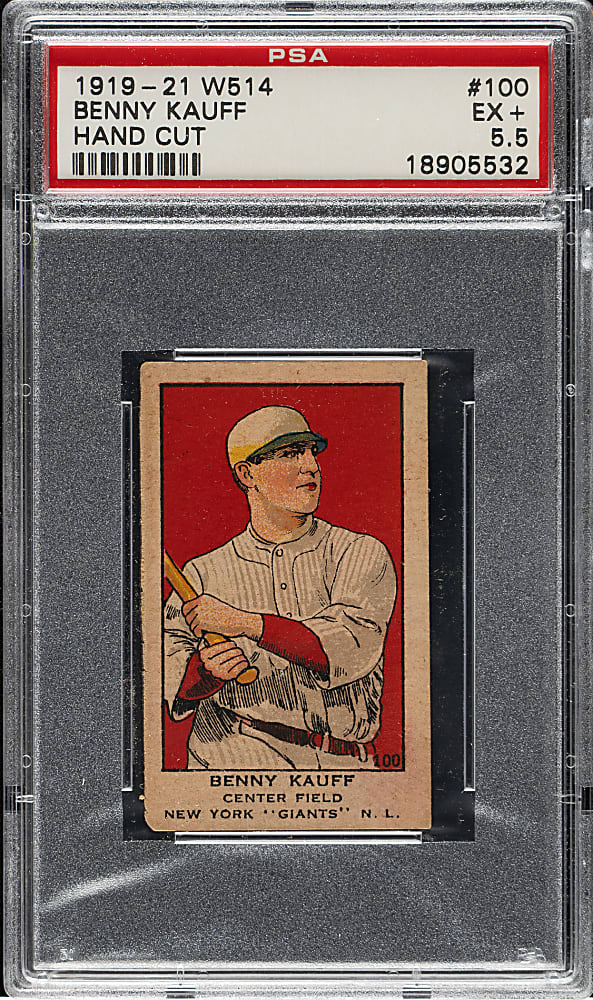 1920-1921 W514 #100 Benny Kauff PSA EX+ 5.5