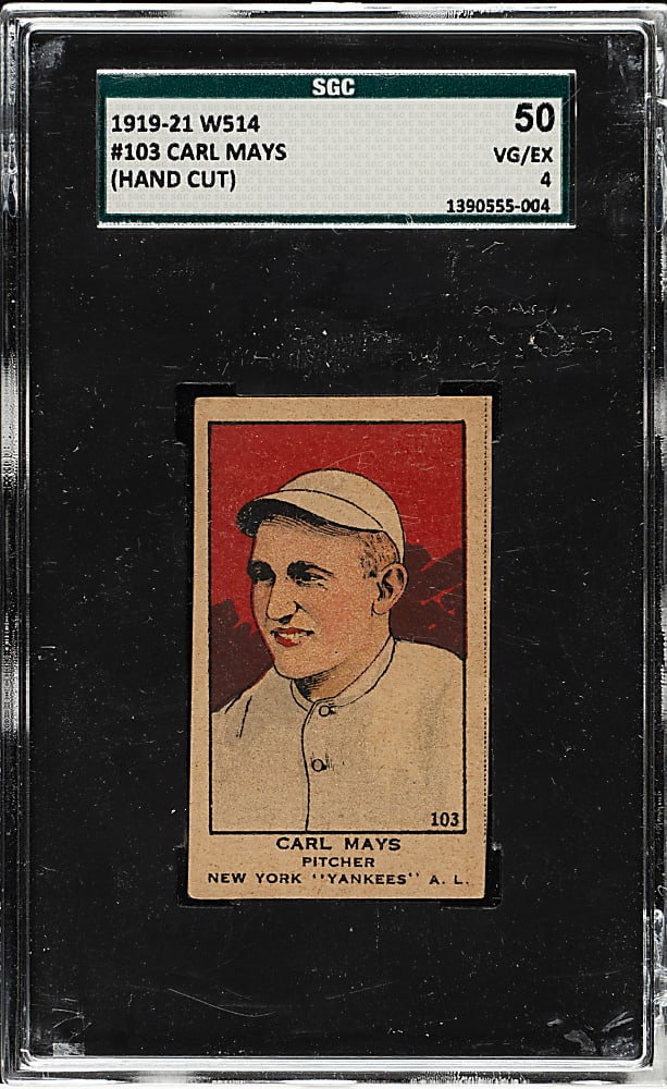 1920-1921 W514 #103 Carl Mays SGC VG/EX 50