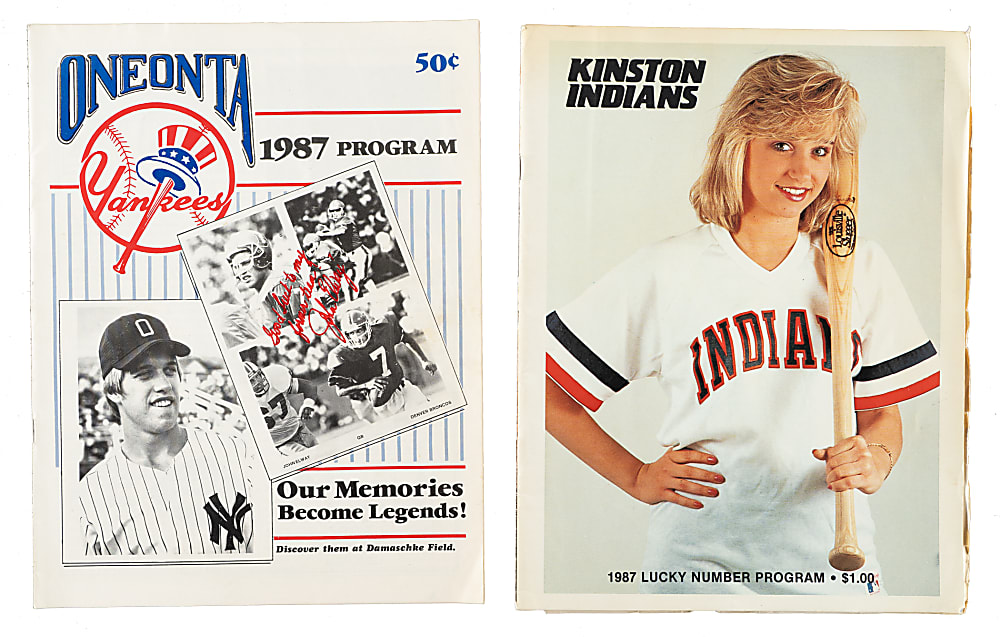 Trio of Multi-Signed Minor League Baseball Programs with Bernie Williams (Total 76 Signatures)