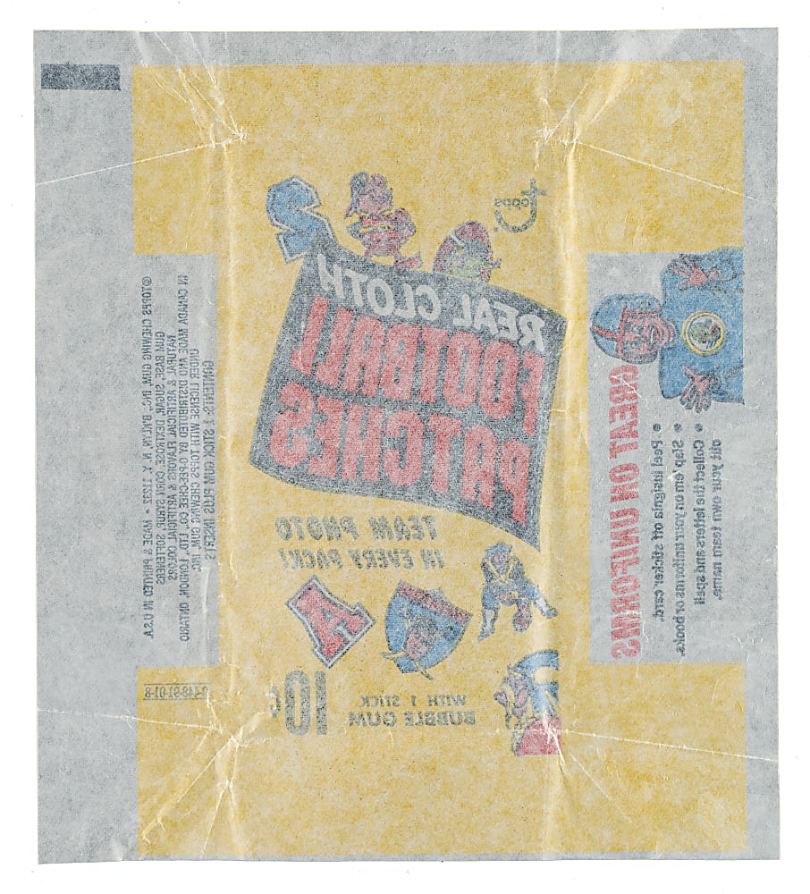 1968 Topps Football Cloth Patches Wrapper