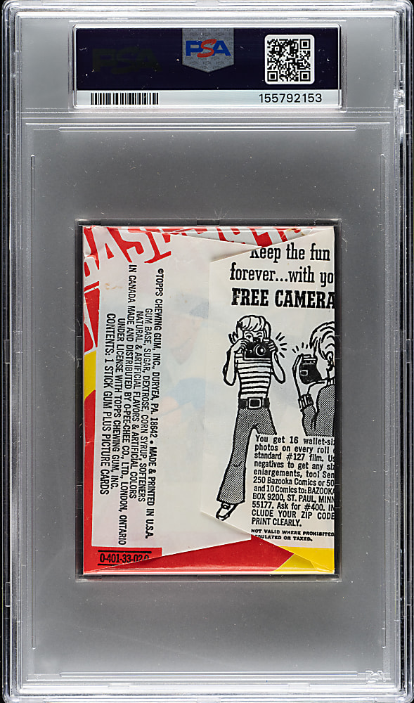 1970 Topps Unopened Wax Pack PSA NM-MT 8