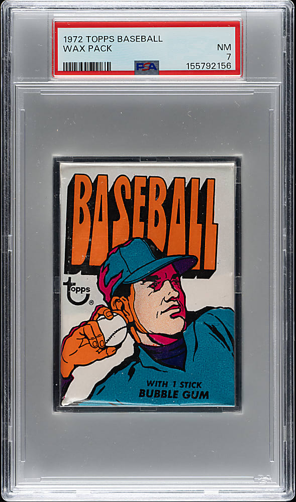1972 Topps Unopened Wax Pack PSA NM 7
