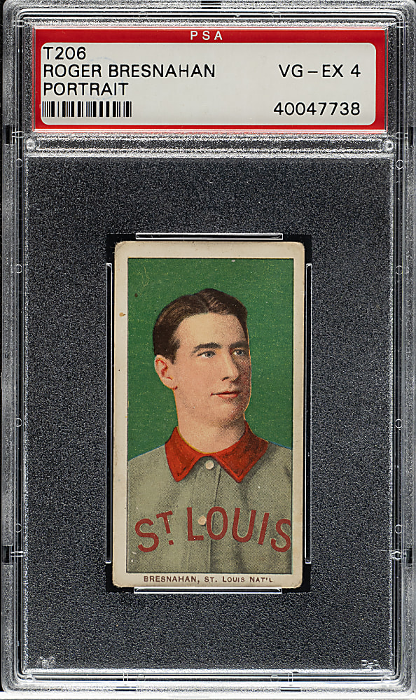 1909-1911 T206 White Border Roger Bresnahan Portrait PSA VG-EX 4
