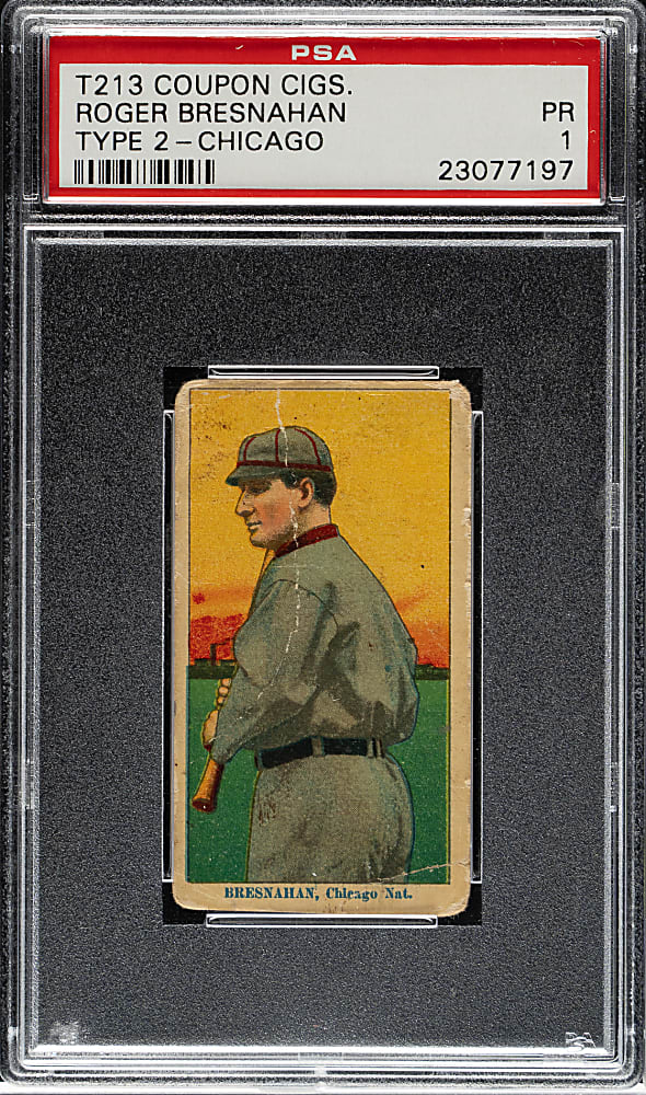 1914 T213 Coupon Cigarettes (Type 2) Roger Bresnahan Chicago PSA POOR 1