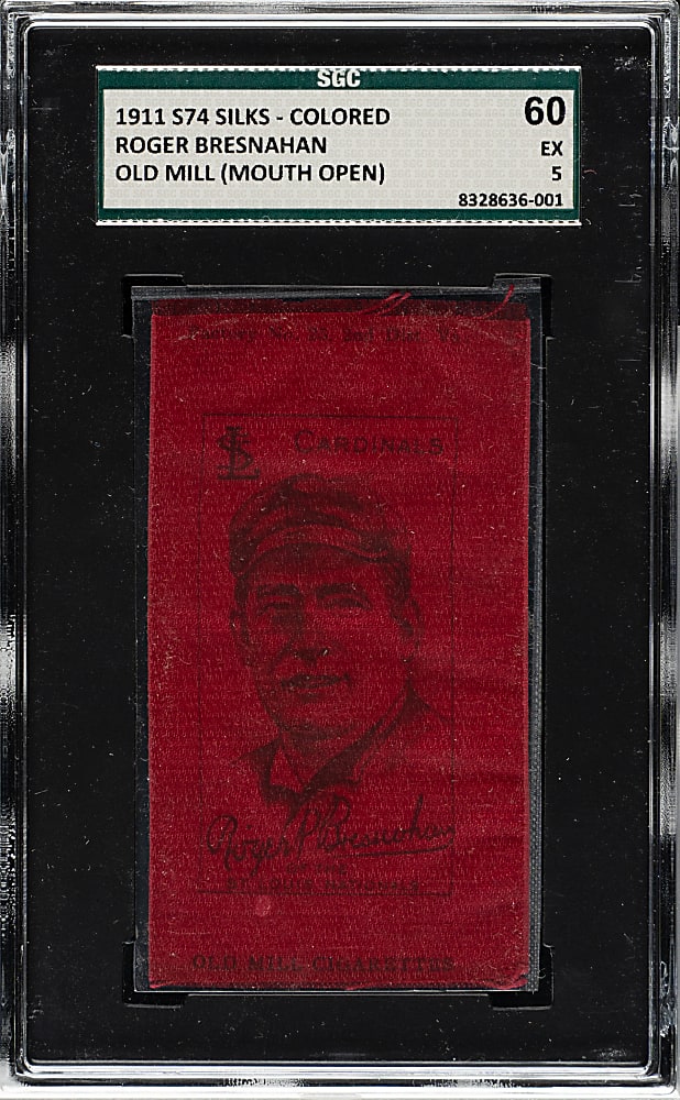 1911 S74 Tobacco Silks - Colored - Roger Bresnahan Mouth Open SGC EX 60