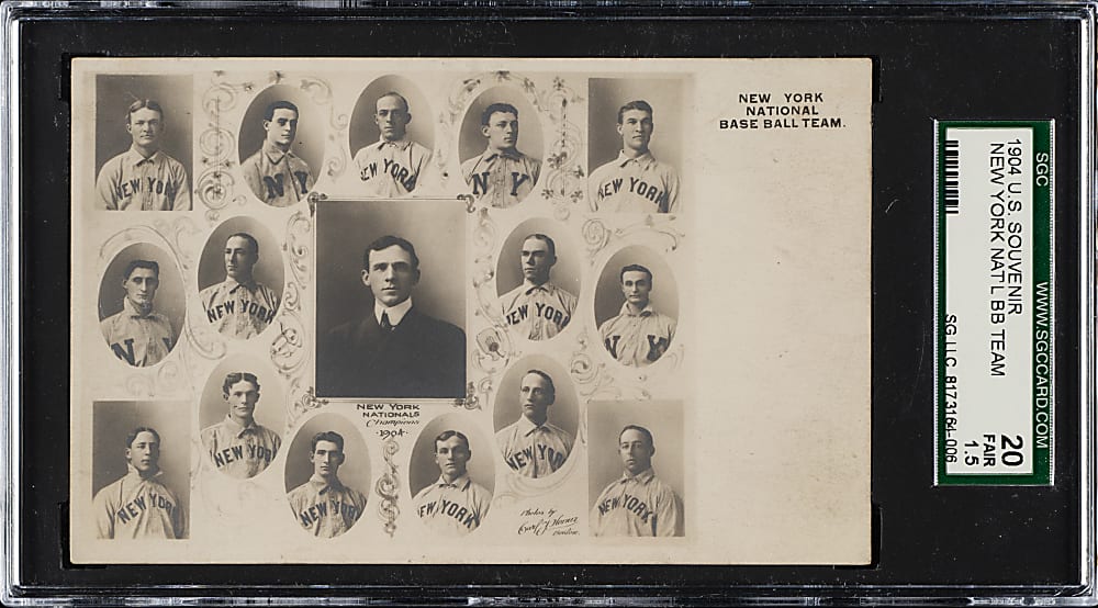 1904 New York Giants Team Composite Postcard SGC FAIR 20