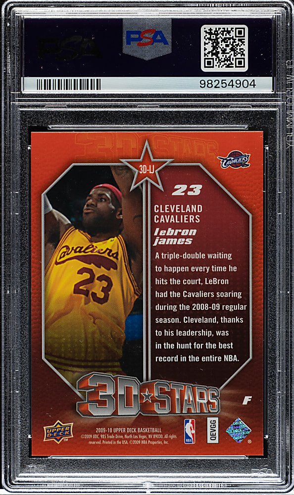 2009-2010 Upper Deck 3D Stars Basketball #3D-LJ LeBron James PSA NM-MT 8