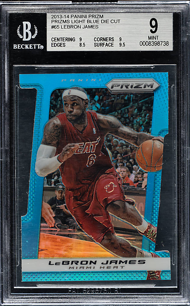 2013-2014 Panini Prizm Basketball #65 LeBron James Light Blue Prizm #89/199 BGS MINT 9